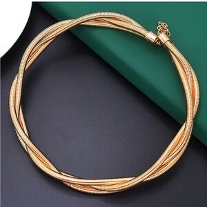 Gold Multi-Strand Snake Chain Choker